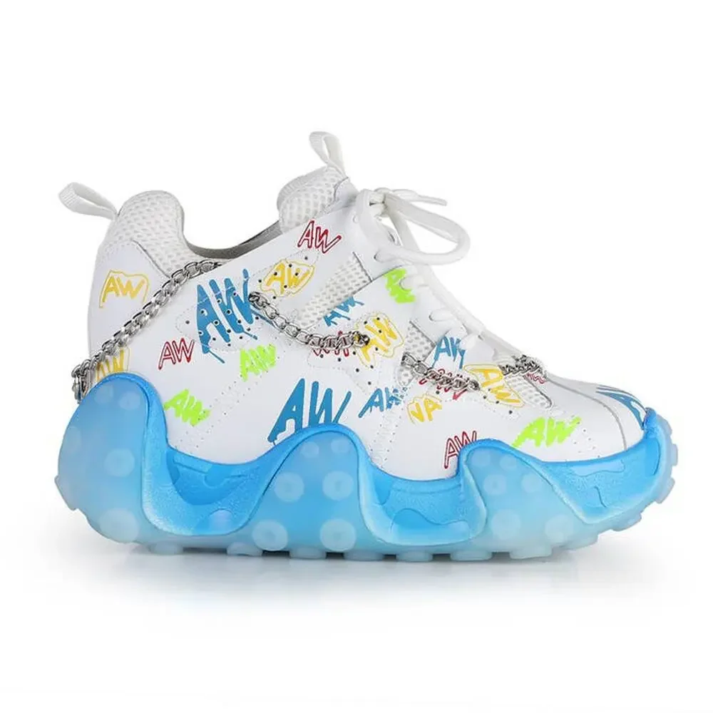 Anthony Wang Street Fashion Chunky Chain Graffiti Women's Sneaker Shoes 9